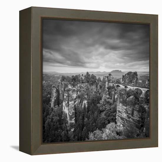 Bastei Bridge, Bastei, Saxon Switzerland National Park, Saxony, Germany-Jon Arnold-Framed Premier Image Canvas