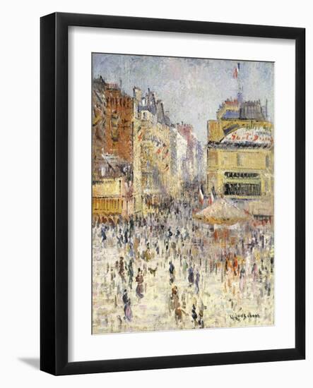 Bastille Day on Rue De Clignancourt, Paris; La Quartorze Juillet a Paris, La Rue De Clignancourt-Gustave Loiseau-Framed Giclee Print