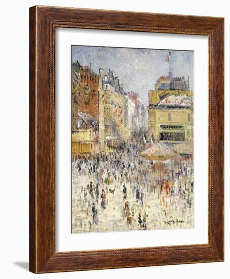 Bastille Day on Rue De Clignancourt, Paris-Gustave Loiseau-Framed Giclee Print