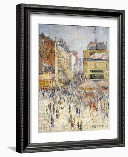 Bastille Day on Rue De Clignancourt, Paris-Gustave Loiseau-Framed Giclee Print