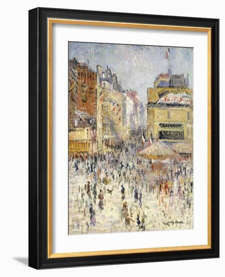 Bastille Day on Rue De Clignancourt, Paris-Gustave Loiseau-Framed Giclee Print