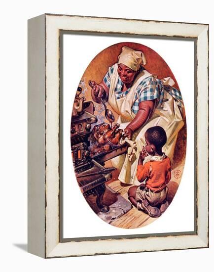 "Basting the Turkey,"November 28, 1936-Joseph Christian Leyendecker-Framed Premier Image Canvas