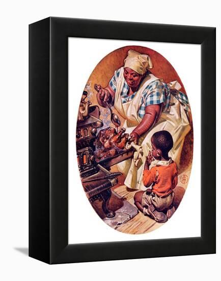 "Basting the Turkey,"November 28, 1936-Joseph Christian Leyendecker-Framed Premier Image Canvas