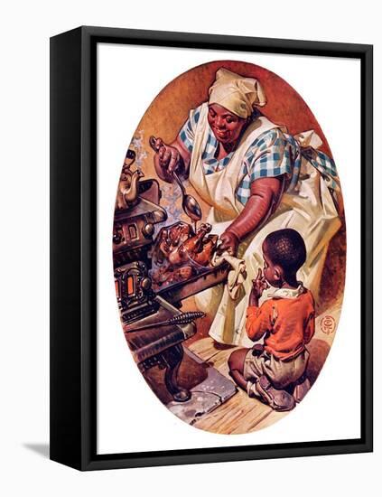 "Basting the Turkey,"November 28, 1936-Joseph Christian Leyendecker-Framed Premier Image Canvas