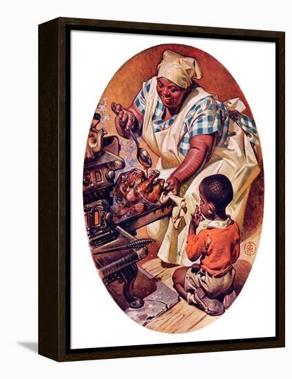 "Basting the Turkey,"November 28, 1936-Joseph Christian Leyendecker-Framed Premier Image Canvas