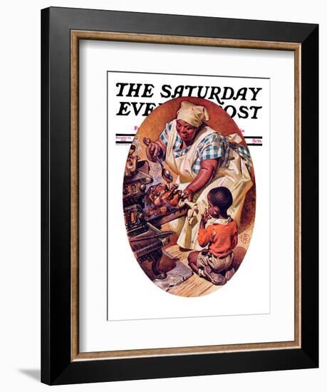 "Basting the Turkey," Saturday Evening Post Cover, November 28, 1936-Joseph Christian Leyendecker-Framed Giclee Print