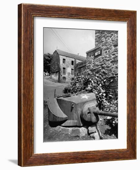 Bastogne, Including "Nuts" on Signs of WWII Landmarks-Dmitri Kessel-Framed Photographic Print