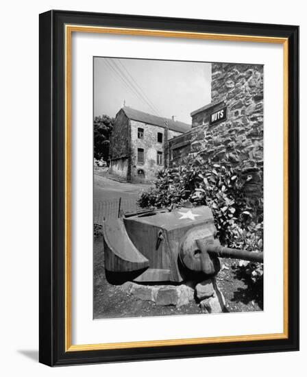 Bastogne, Including "Nuts" on Signs of WWII Landmarks-Dmitri Kessel-Framed Photographic Print