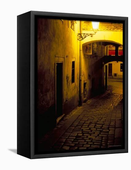 Bastova Street is a Fine Example of Historical Street in City's Old District, Bratislava, Slovakia-Richard Nebesky-Framed Premier Image Canvas