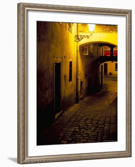 Bastova Street is a Fine Example of Historical Street in City's Old District, Bratislava, Slovakia-Richard Nebesky-Framed Photographic Print