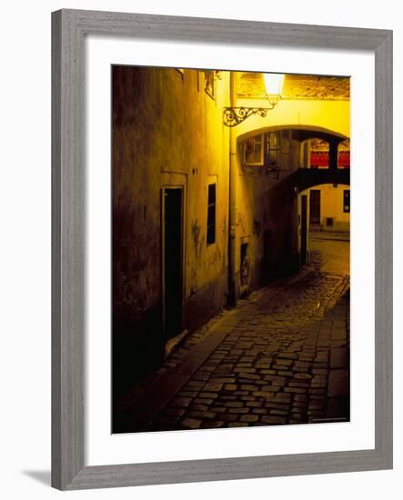 Bastova Street is a Fine Example of Historical Street in City's Old District, Bratislava, Slovakia-Richard Nebesky-Framed Photographic Print