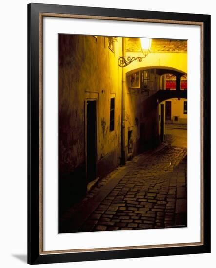 Bastova Street is a Fine Example of Historical Street in City's Old District, Bratislava, Slovakia-Richard Nebesky-Framed Photographic Print