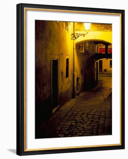 Bastova Street is a Fine Example of Historical Street in City's Old District, Bratislava, Slovakia-Richard Nebesky-Framed Photographic Print