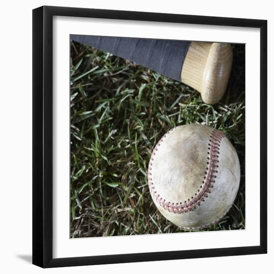 Bat and Ball-Sean Justice-Framed Photographic Print