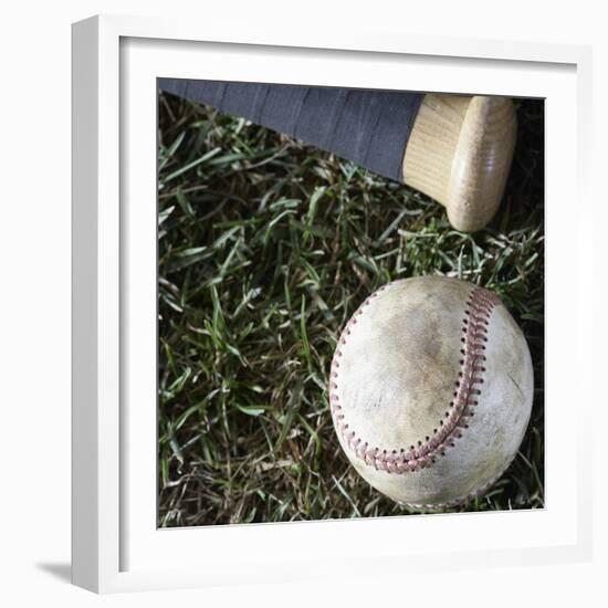 Bat and Ball-Sean Justice-Framed Photographic Print