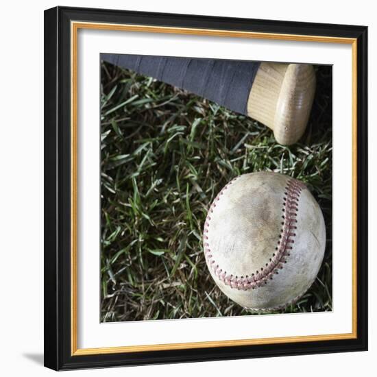 Bat and Ball-Sean Justice-Framed Photographic Print