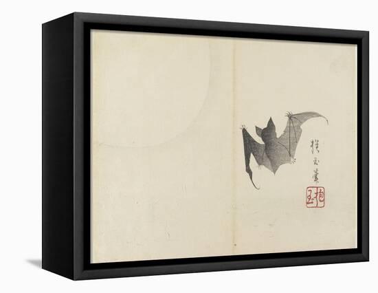 Bat and Moon, C. 1830-Hogyoku-Framed Premier Image Canvas