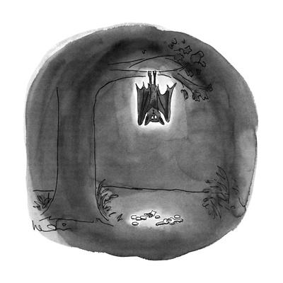 Bat hanging upside down drops all his money, matches and keys. - New Yorker Cartoon' Premium Giclee Print - Arnie Levin Bat hanging upside down drops all his money, matches and keys. - New Yorker Cartoon' Premium Giclee Print - Arnie Levin