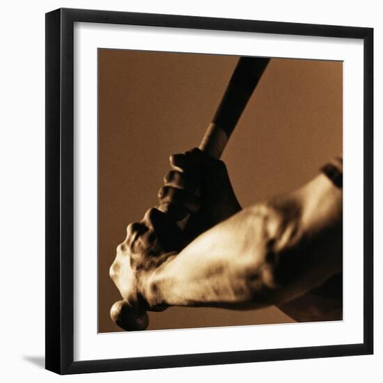 Bat in Batter's Hands-Patrik Giardino-Framed Photographic Print