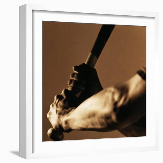 Bat in Batter's Hands-Patrik Giardino-Framed Photographic Print