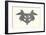 Bat Rorschach Test in Black-null-Framed Art Print