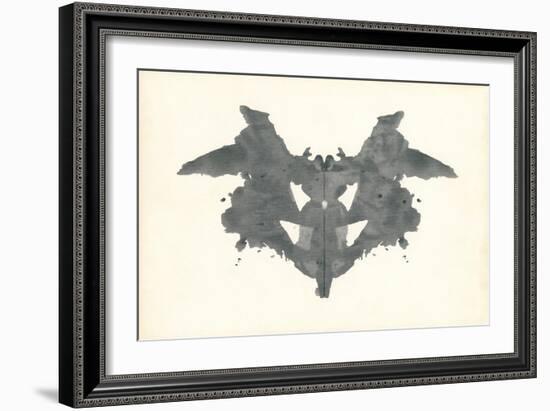 Bat Rorschach Test in Black-null-Framed Art Print