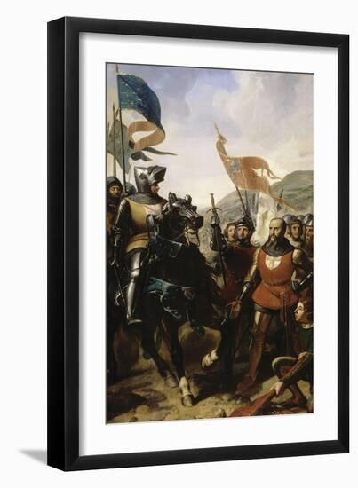 Bataille de Cocherel, prés d'Evreux gagnée par Du Guesclin sur les troupes du roi de Navarre, le-Charles Philippe Larivière-Framed Giclee Print