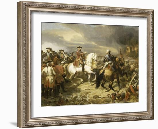 Bataille de Lawfeld, le 27 juillet 1747-Louis Charles Auguste Couder-Framed Giclee Print