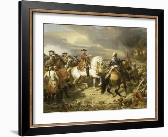 Bataille de Lawfeld, le 27 juillet 1747-Louis Charles Auguste Couder-Framed Giclee Print