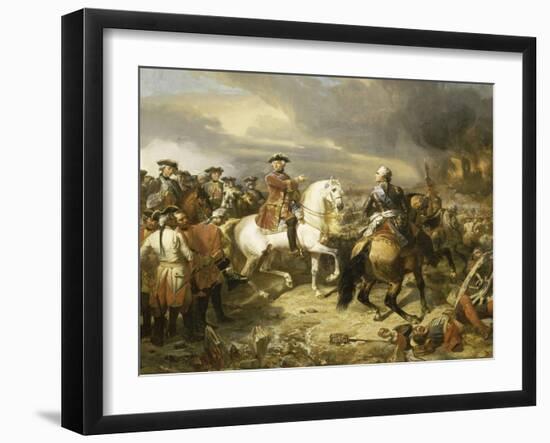 Bataille de Lawfeld, le 27 juillet 1747-Louis Charles Auguste Couder-Framed Giclee Print