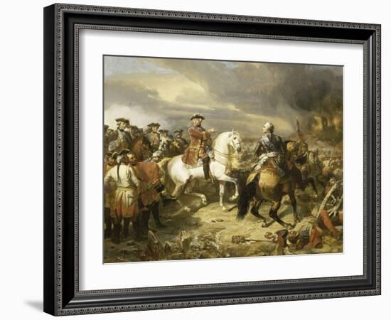 Bataille de Lawfeld, le 27 juillet 1747-Louis Charles Auguste Couder-Framed Giclee Print