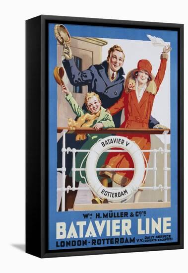 Batavier Line Travel Poster-Allan Harker-Framed Premier Image Canvas