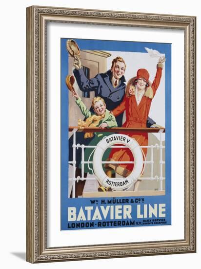 Batavier Line Travel Poster-Allan Harker-Framed Giclee Print