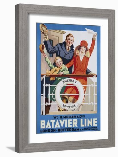 Batavier Line Travel Poster-Allan Harker-Framed Giclee Print