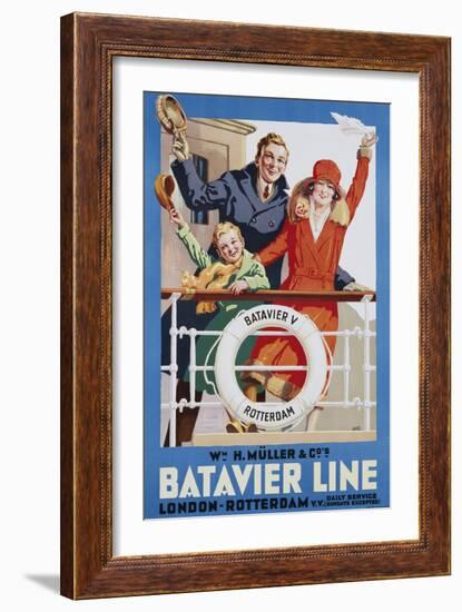 Batavier Line Travel Poster-Allan Harker-Framed Giclee Print