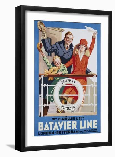 Batavier Line Travel Poster-Allan Harker-Framed Giclee Print