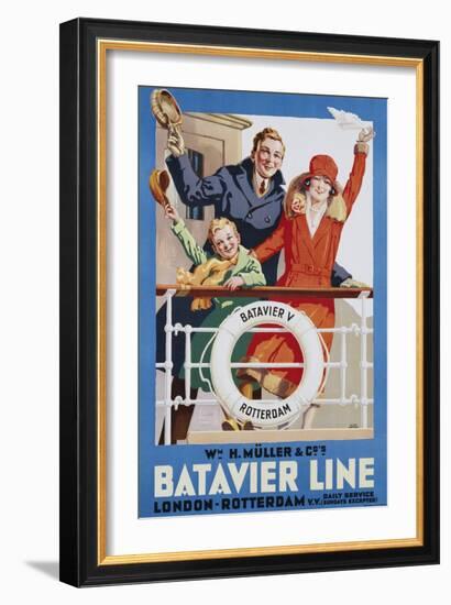 Batavier Line Travel Poster-Allan Harker-Framed Giclee Print