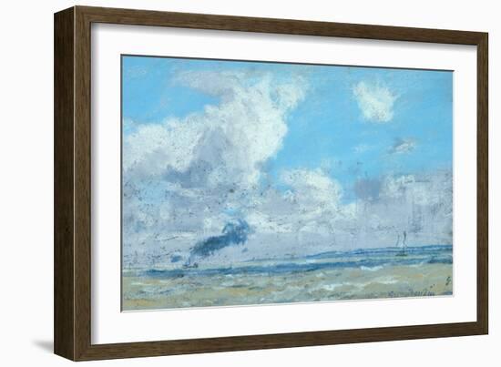 Bateau a L'Estuaire De La Seine-Eug?ne Boudin-Framed Giclee Print