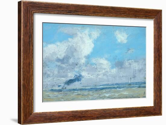 Bateau a L'Estuaire De La Seine-Eug?ne Boudin-Framed Giclee Print