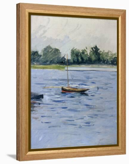 Bateau au Mouillage sur La Seine, c.1890-91-Gustave Caillebotte-Framed Premier Image Canvas