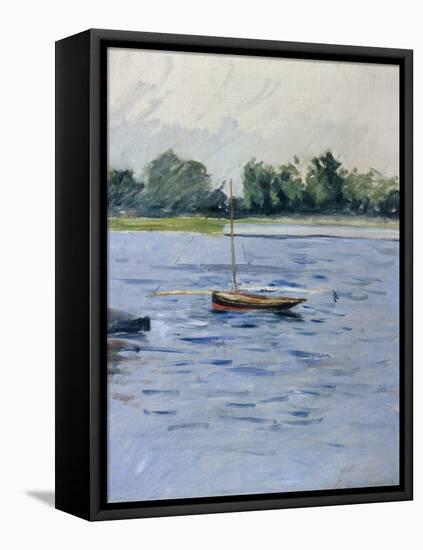 Bateau au Mouillage sur La Seine, c.1890-91-Gustave Caillebotte-Framed Premier Image Canvas