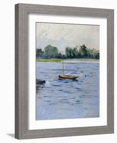 Bateau au Mouillage sur La Seine, c.1890-91-Gustave Caillebotte-Framed Giclee Print