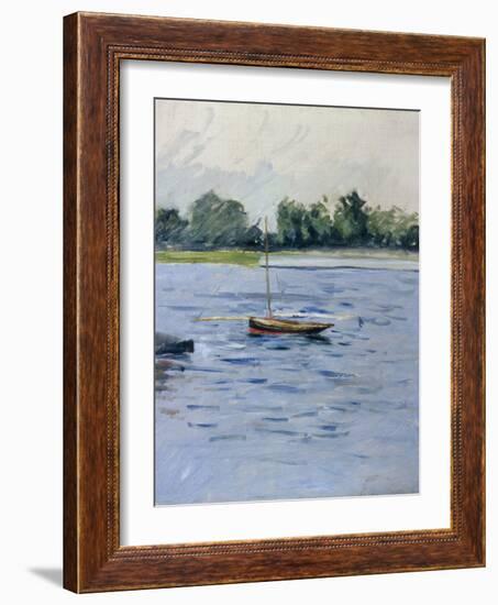 Bateau au Mouillage sur La Seine, c.1890-91-Gustave Caillebotte-Framed Giclee Print