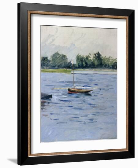 Bateau au Mouillage sur La Seine, c.1890-91-Gustave Caillebotte-Framed Giclee Print