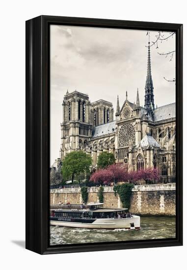 Bateau Mouche des Vedettes de Paris - Notre Dame Cathedral - Paris - France-Philippe Hugonnard-Framed Premier Image Canvas