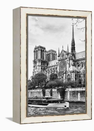 Bateau Mouche des Vedettes de Paris - Notre Dame Cathedral - Paris - France-Philippe Hugonnard-Framed Premier Image Canvas