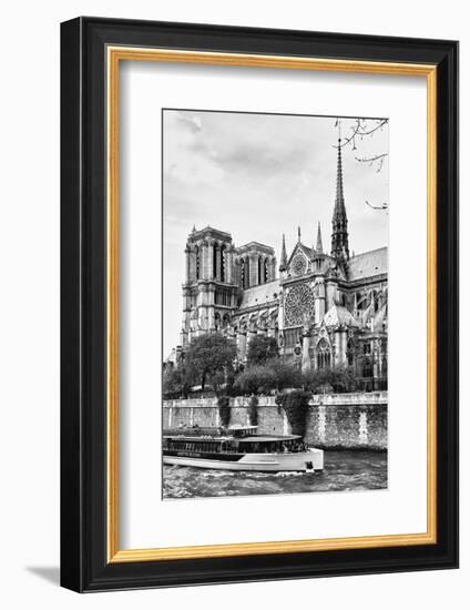 Bateau Mouche des Vedettes de Paris - Notre Dame Cathedral - Paris - France-Philippe Hugonnard-Framed Photographic Print