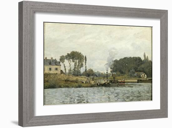 Bateaux à l'écluse de Bougival (Yvelines)-Alfred Sisley-Framed Giclee Print