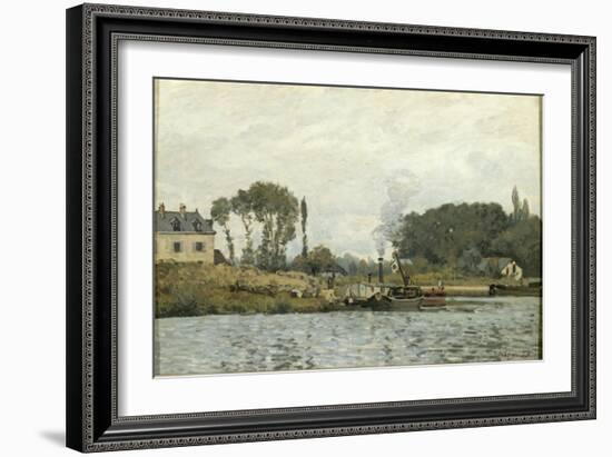 Bateaux à l'écluse de Bougival (Yvelines)-Alfred Sisley-Framed Giclee Print