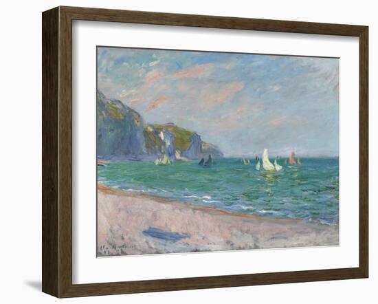 Bateaux Devant Les Falaises De Pourville, 1882-Claude Monet-Framed Giclee Print